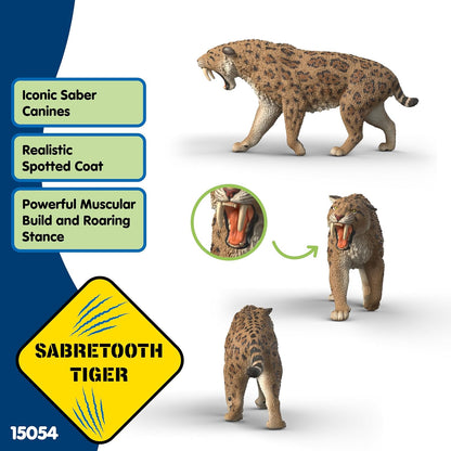 Schleich Dinosaurs - Smilodon Toy Figurine - Kids Ages 4+ | 15054 | Dinosaur Figurine, Realistic Animal Toys, Dino Figure for Boys and Girls, Screen-Free...