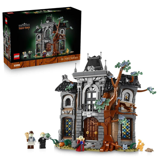 LEGO® Icons Mayor Manor 11383 – Eerie Mansion Decor | 1,420-Piece Model House Building Kit for Adults