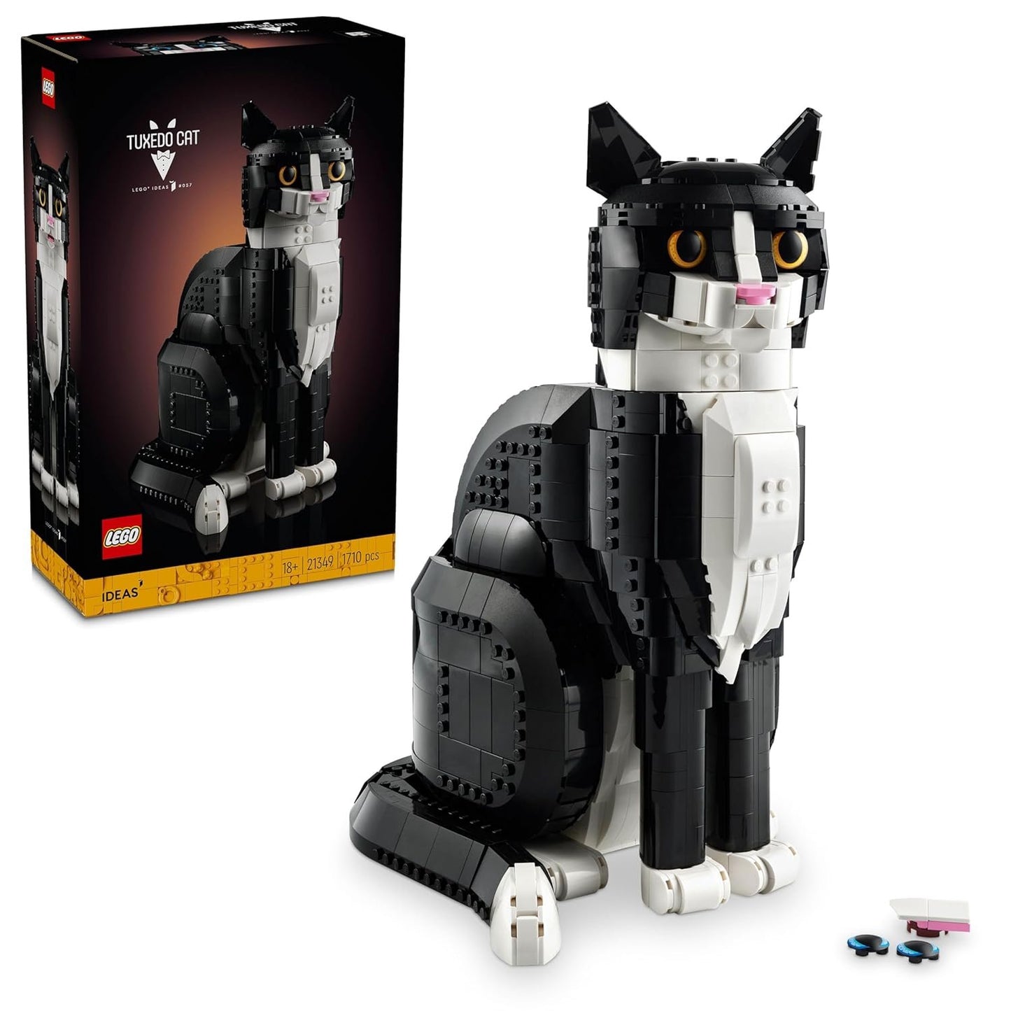 LEGO Ideas Tuxedo Cat, Gift Idea for Animal-Lovers 21349 (1710 Pieces)