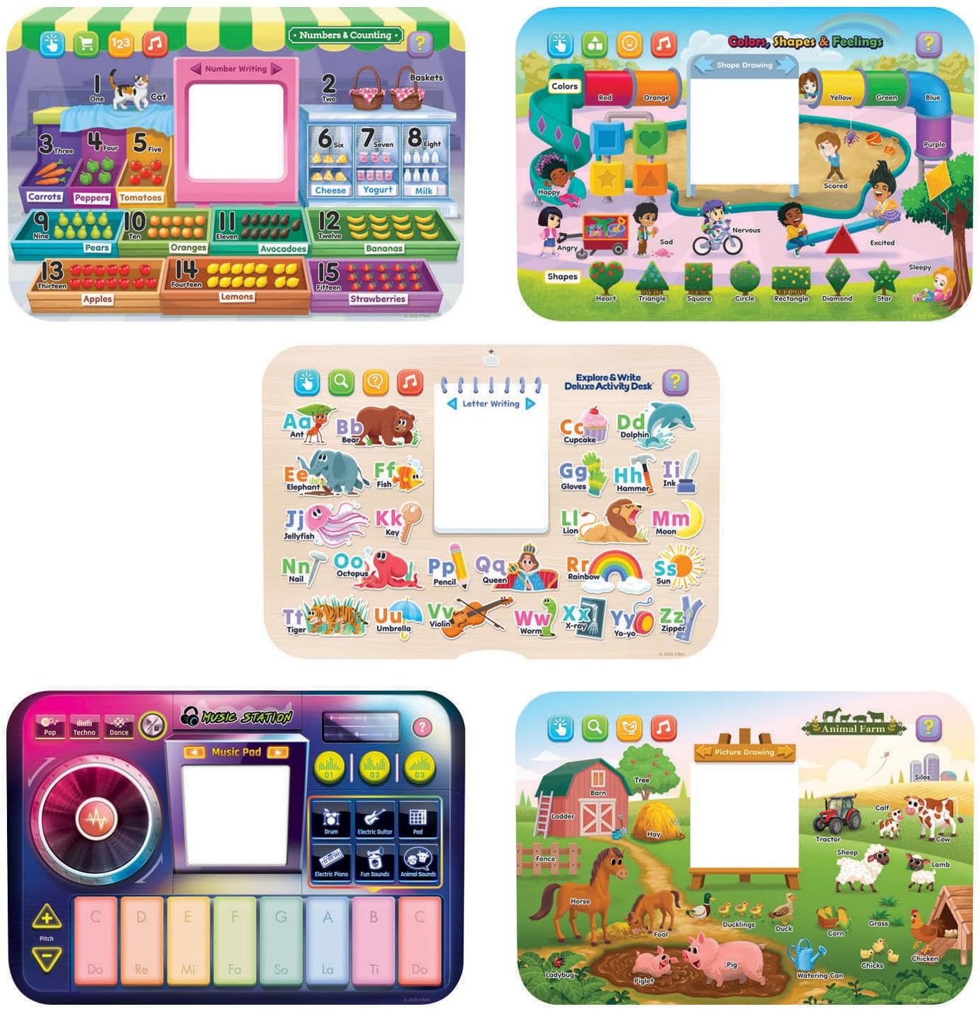 VTech Explore & Write Deluxe Activity Desk Interactive Learning Table with Stool & Stylus | Educational Toy for Kids