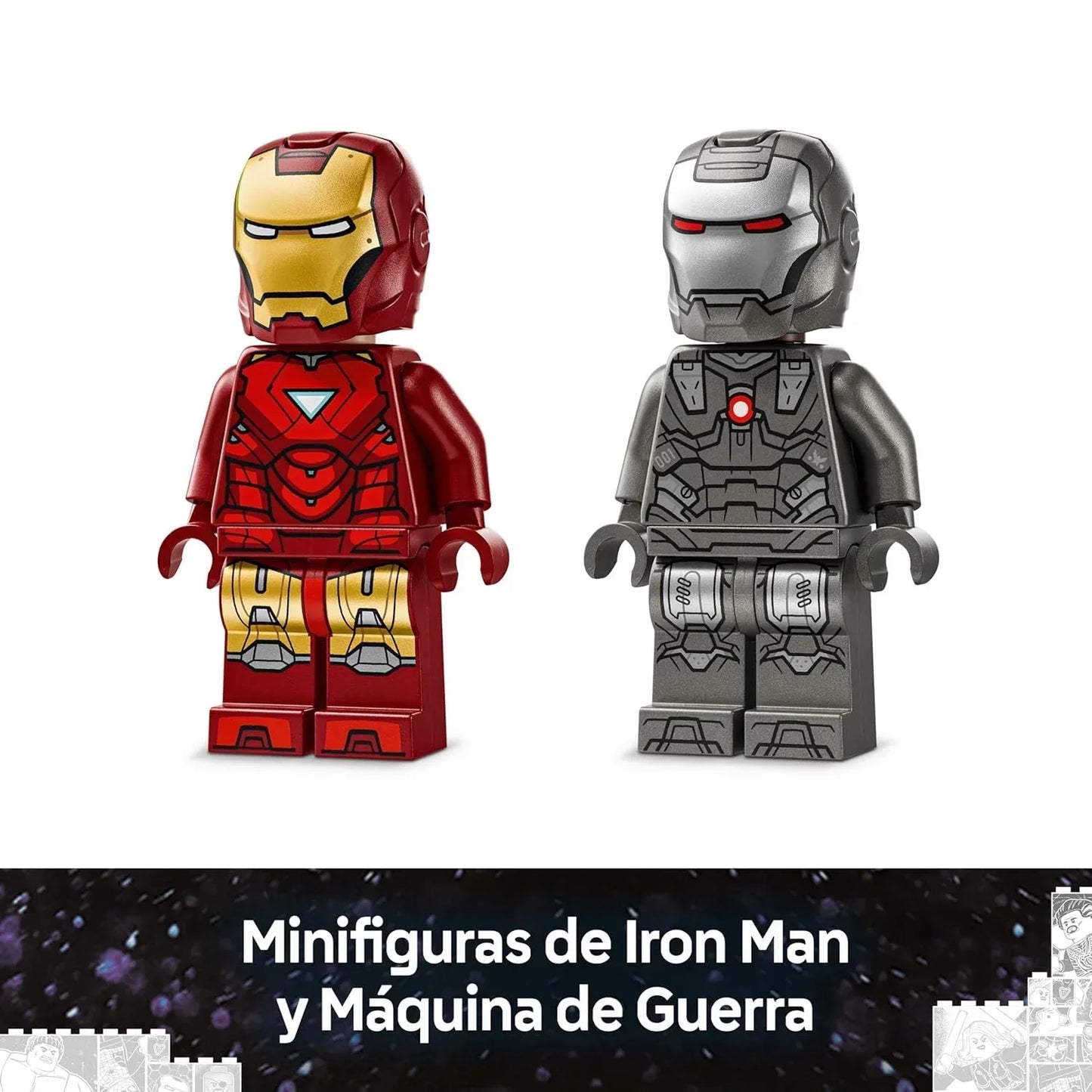 LEGO 76320 Marvel Iron Man & War Machine vs. Hammer Drones Building Set | Super Hero Battle Toy for Kids 7+ | Action Figures & Buildable Drones