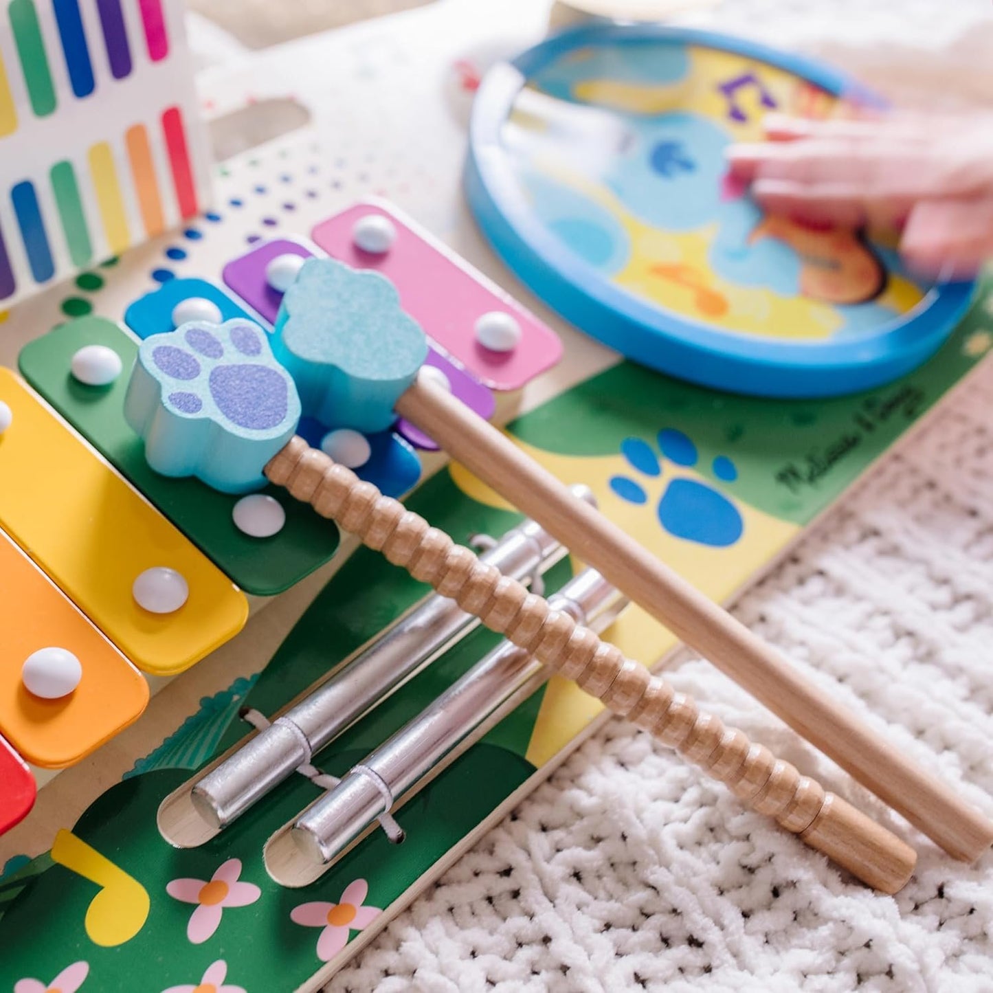 Melissa & Doug Blue's Clues & You! Wooden Music Maker Board (5 Instruments)