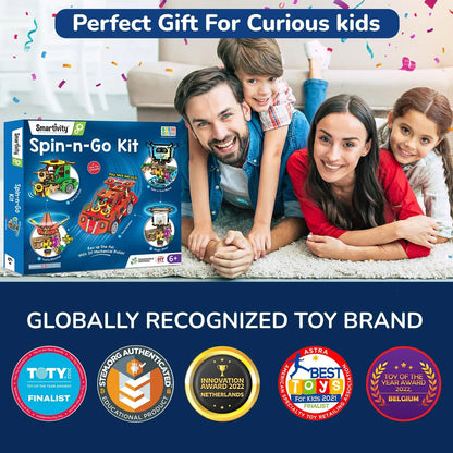 Engage kids with Smartivity 20-in-1 Spin-n-Go Kit. Build robots, cars, airplanes & more. Fun STEM DIY toy for kids 6-12. Perfect birthday gift! - Jaiman Toys
