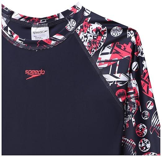 Speedo Boy's Endurance Glitchamp Long Sleeve Suntop – UPF 40+ & Chlorine Resistant - Jaiman Toys