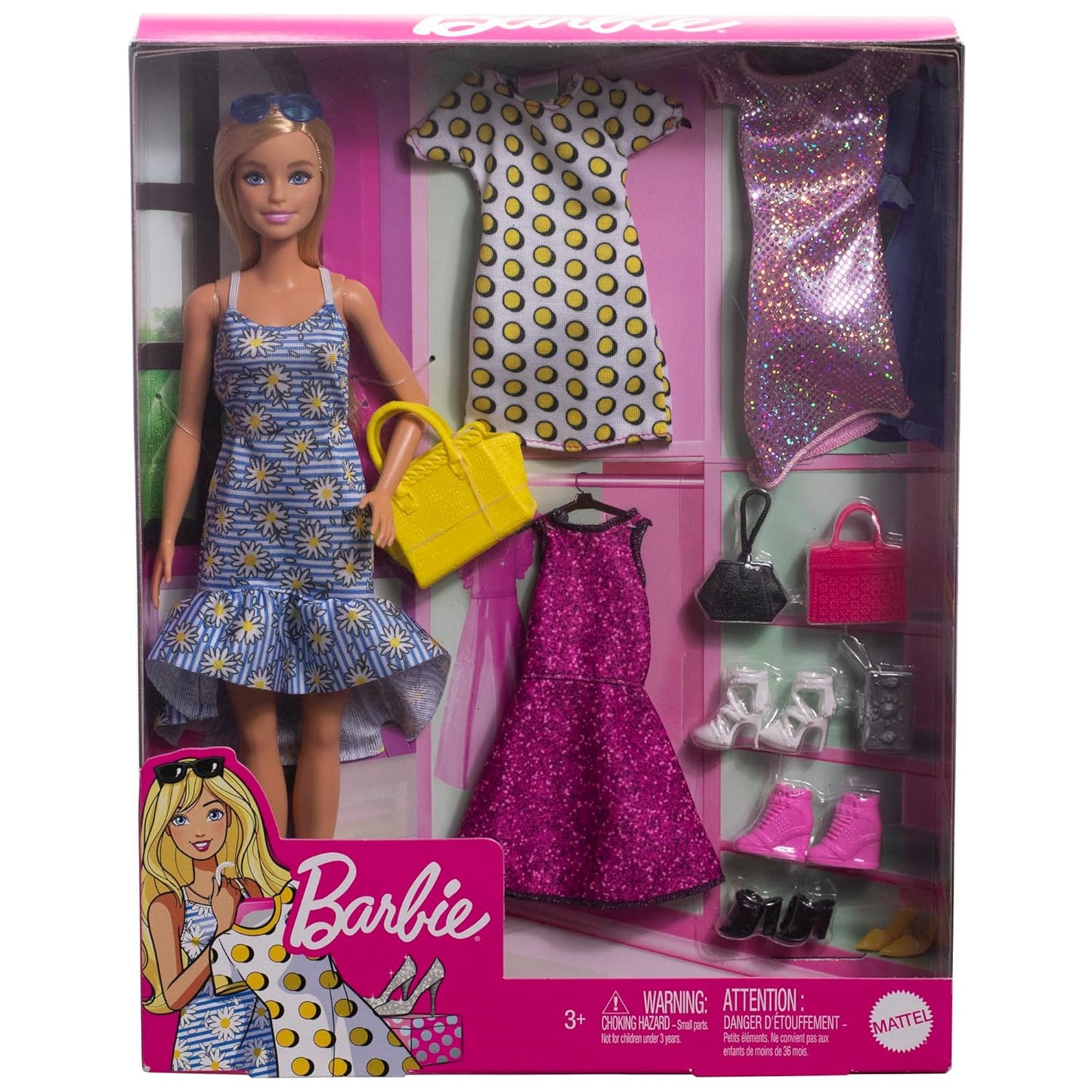 Barbie Doll with Clothes & Accessories | 4 Complete Outfits | Fashion Play Doll for Kids 3–8 Years