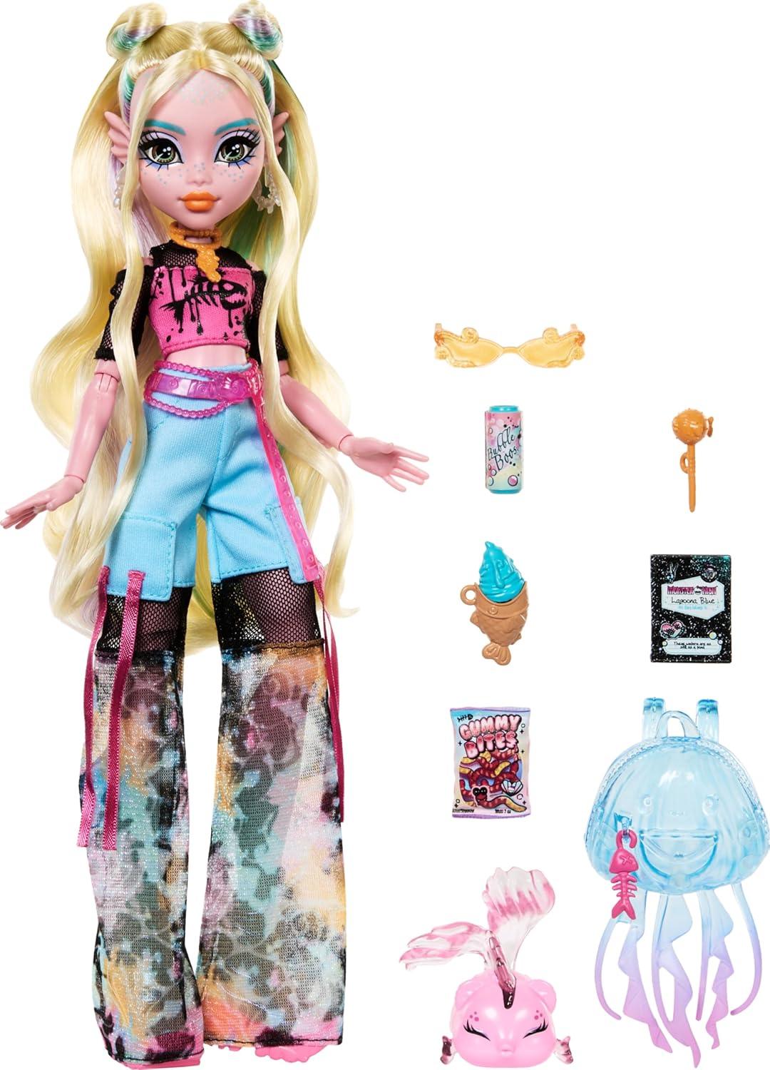 Monster High Lagoona Blue Doll – With Pet Fish & Accessories - Jaiman Toys