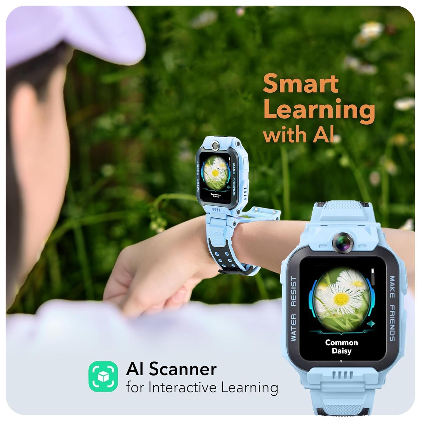 imoo Kids Watch Phone Z7 [4G Cellular + GPS + Health], 4G Smartwatch, HD Video & Voice Call, GPS Enabled with 14 Days Historical Track, Kids Emotion( Blue )