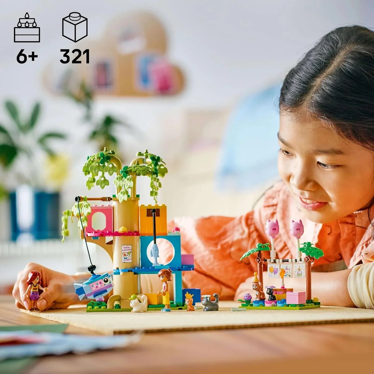 LEGO 42666 Friends Cat Birthday Party & Tree House Building Kit Toy Building Blocks Toys for 6+ Gift for Boys and Girls