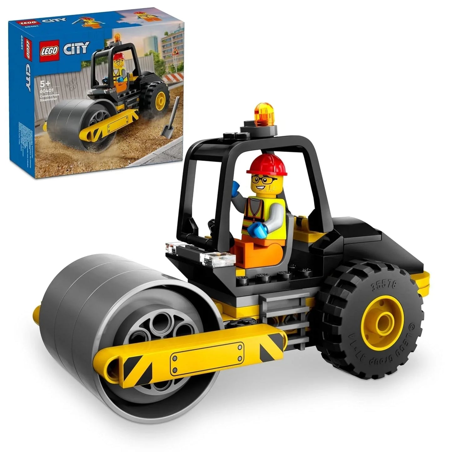 LEGO City Construction Steamroller Toy 60401 (78 Pieces)
