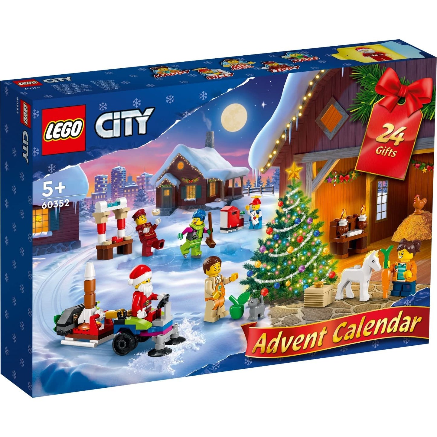 (Box Damage) LEGO City 60352 LEGO City Advent Calendar, Toy Blocks, Present, Holiday, Anniversary, Boys, Girls, Ages 5 and Up