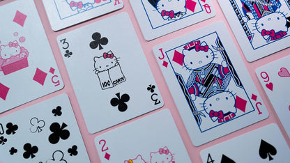 Bicycle Hello Kitty Playing Cards – Black & Pink Deck with Air-Cushion Finish