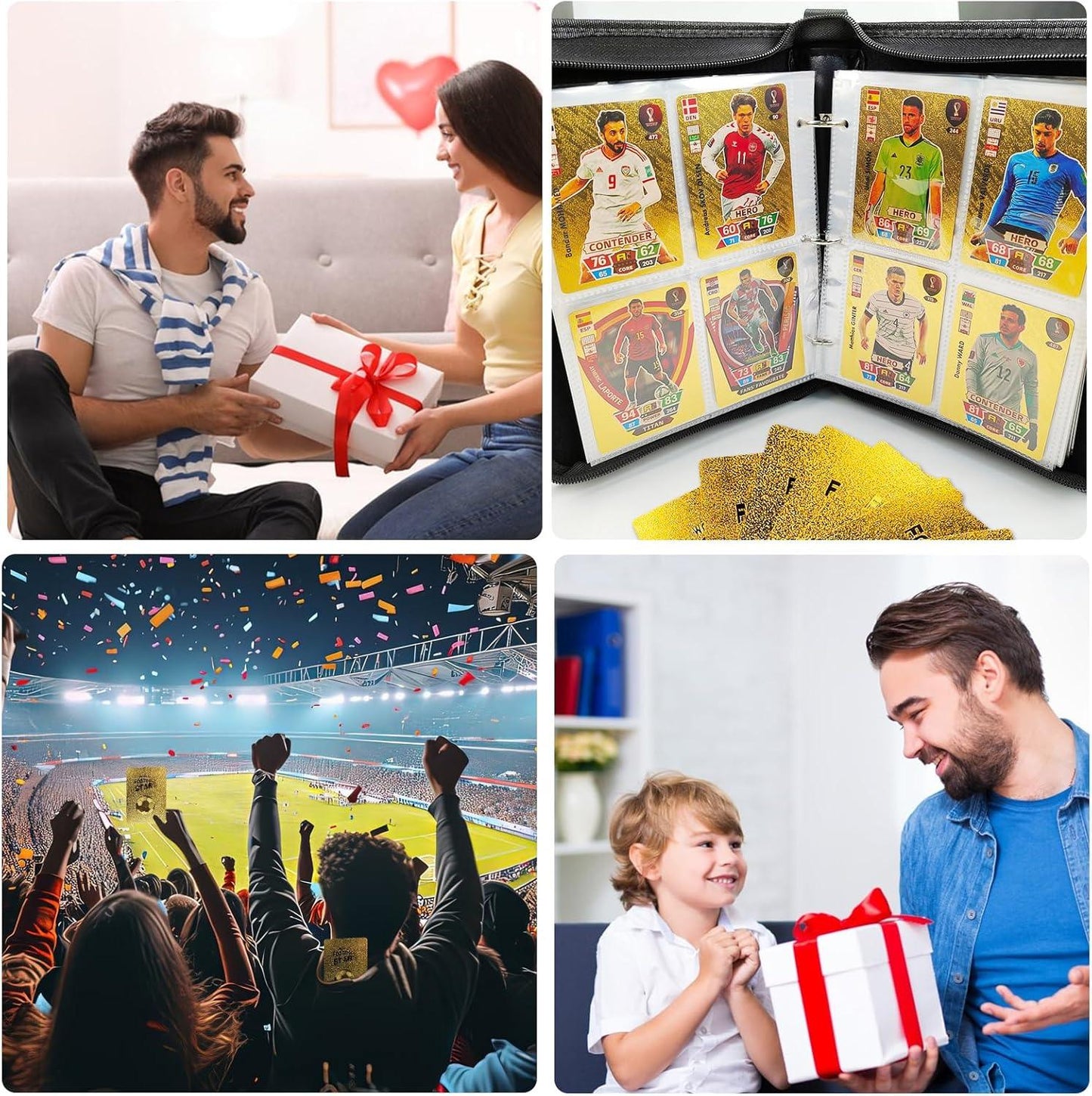 World Cup Football Star Card – 55-Piece Gold Football Trading Cards Set | UEFA Champions League Collector’s Edition for Kids & Fans - 1 Piece - Jaiman Toys