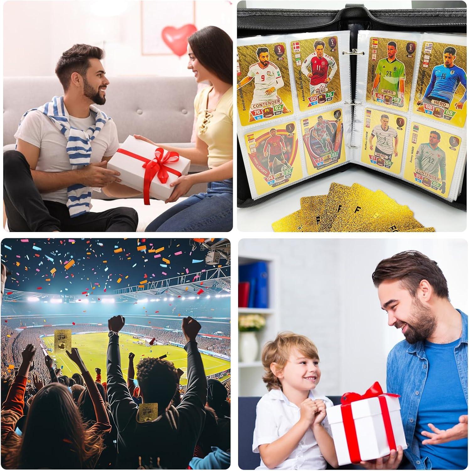 World Cup Football Star Card – 55-Piece Gold Football Trading Cards Set | UEFA Champions League Collector’s Edition for Kids & Fans - 1 Piece - Jaiman Toys
