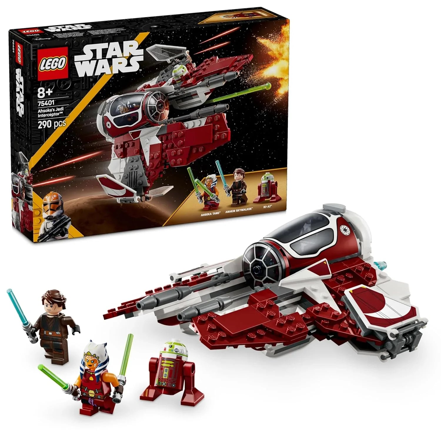 LEGO Star Wars Ahsokas Jedi Interceptor Starfighter Building Toy 75401 Building Blocks Toys for 8+ Gift for Boys and Girls - Jaiman Toys