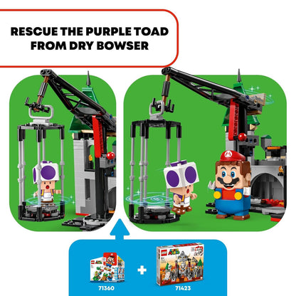 LEGO 71423 Super Mario Dry Bowser Castle Battle Expansion Set, Collectible Bowser Toy Playset to Combine with a Starter Course, Super Mario Day Toy, Video Game Toy for Kids Ages 8-10