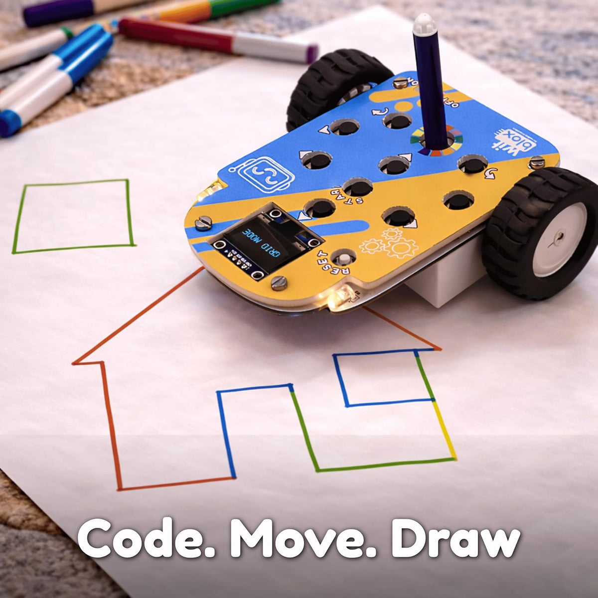 Witblox Coding Car | Zero Screen Time STEM Robot Toy for Kids 5+ | Program to Move & Draw
