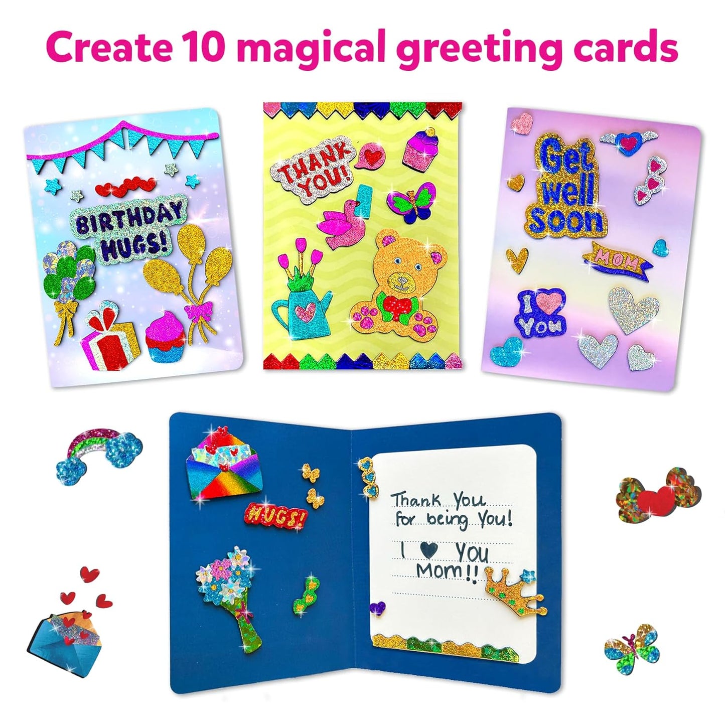 Skillmatics Art & Craft Activity-Foil Fun Card Making Set, No Mess Art for Kids, Craft Kits & Supplies, DIY Creative Activity, Gifts for Girls & Boys Ages 4, 5, 6, 7, 8, 9, Travel Toys