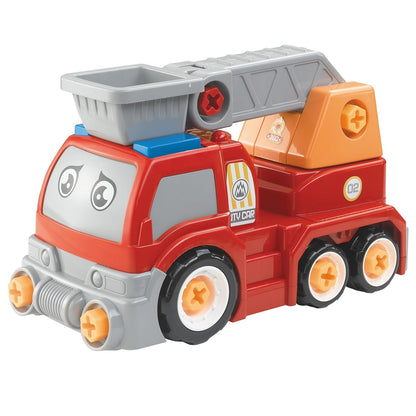 ThinkerPlace 2-in-1 Detachable Fire Truck | Buildable DIY Assembly Rescue Vehicle Toy for Kids