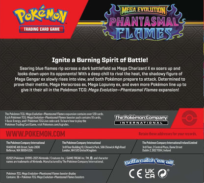 Pokemon TCG: Mega Evolution Phantasmal Flames Sleeved Booster Pack – 10 Additional Game Cards (Assorted)
