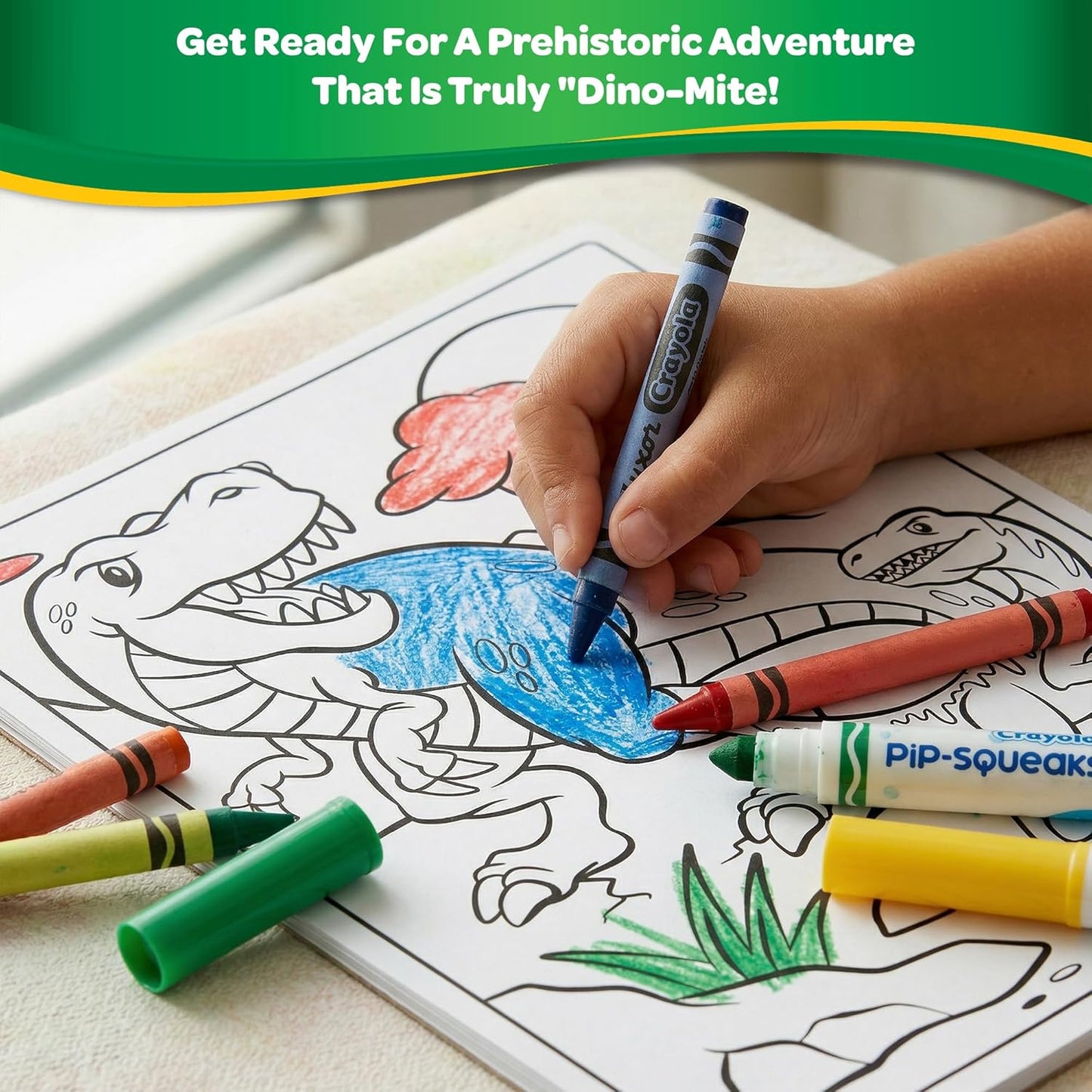 Crayola Dinosaurs 5-in-1 Creativity Kit – Kids Dinosaur Art & Craft Activity Set with Colouring Pages, Crayons, Markers & Stickers (60+ Pieces)