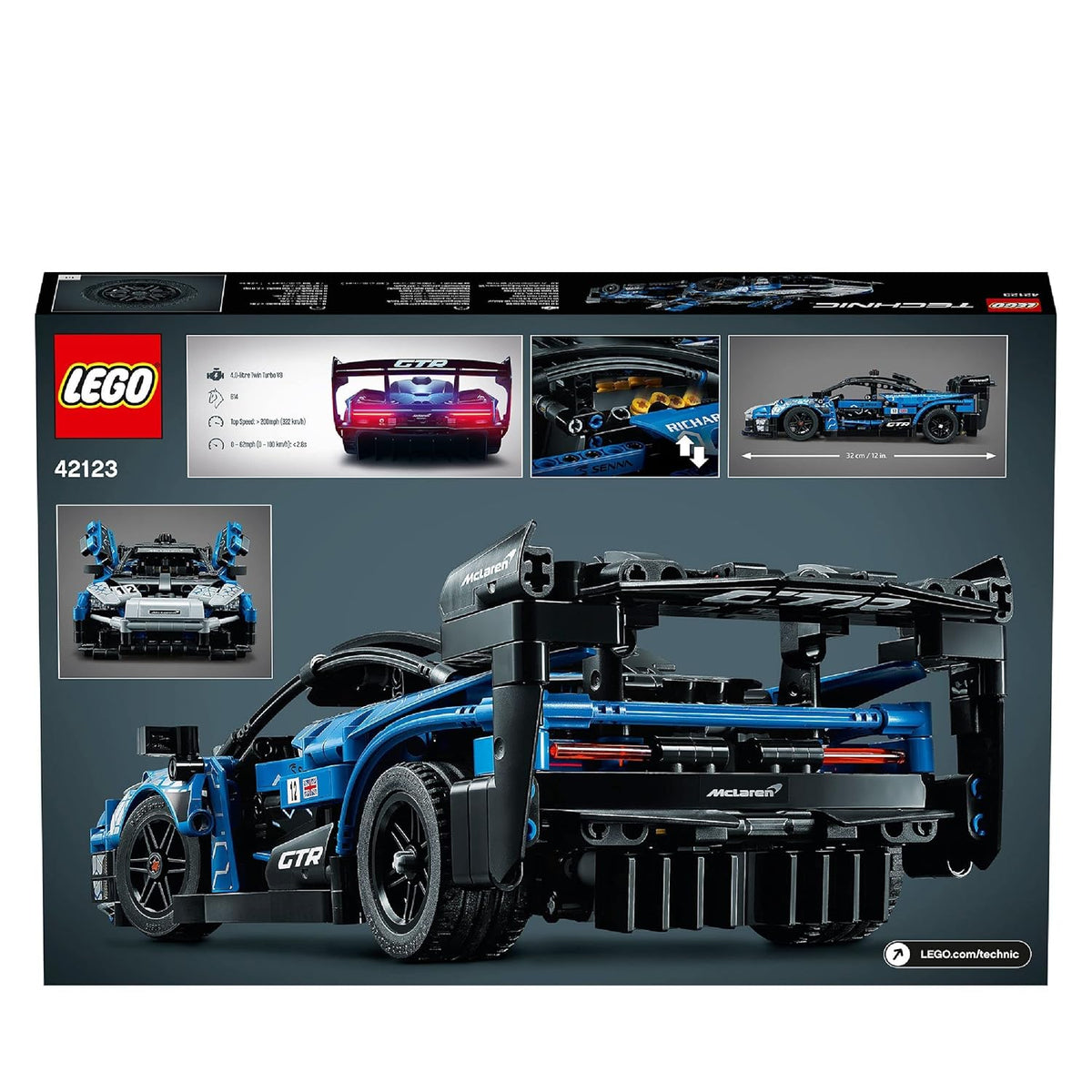 LEGO Technic McLaren Senna GTR 42123 Toy Car Model Building Kit; Build and Display an Authentic McLaren Supercar, New 2021 (830 Pieces)