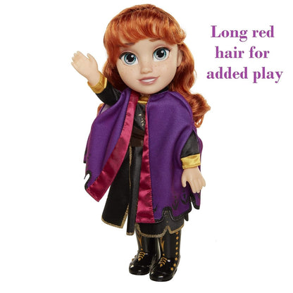 Disney's Anna Travel Doll: Journeying in Style with Violet Cape, Boots &amp; Unique Hairstyle - Ages 3+, 14 inches