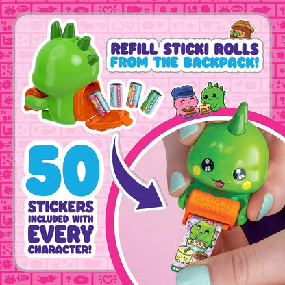 STICKI ROLLS Sticki Mates Blind Box Charm – Collectible Sticker Dispenser | Mystery Collectible, 5 Sticki Rolls, 50 Holographic Stickers, Built-In Sticker...