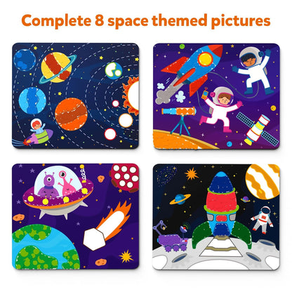 Skillmatics Art Activity - Dot It Space, No Mess Sticker Art for Kids, Craft Kits, DIY Activity, Gifts for Boys & Girls Ages 3, 4, 5, 6, 7, Travel Toys for Toddlers, Paper, Multicolor