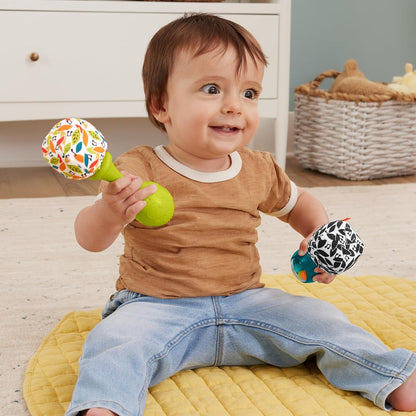 Fisher-Price Rattle 'n Rock Maracas Baby Toy | Soft Musical Sensory Rattles for Infants | Easy-Grip Shaker Toys | 3 Months+