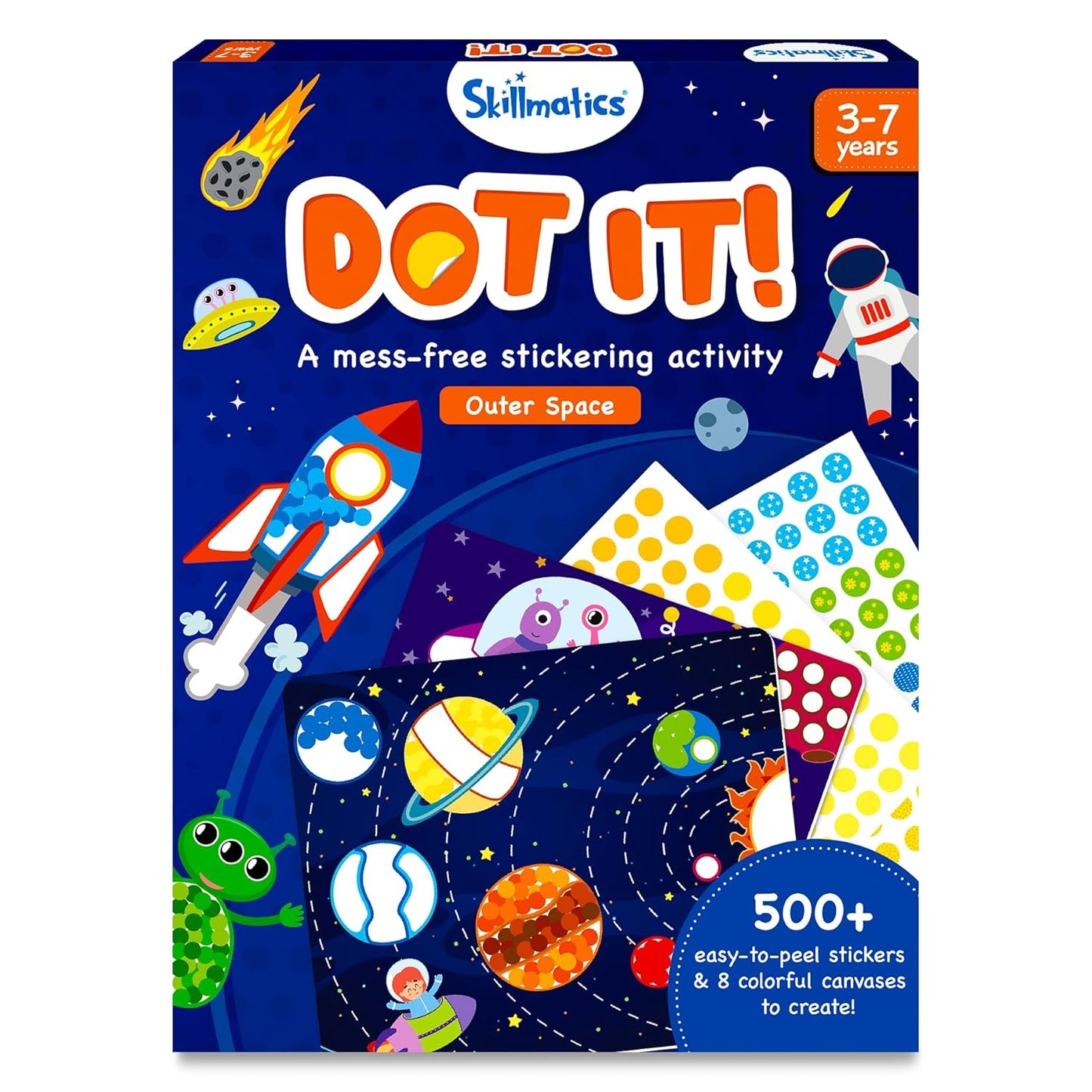 Skillmatics Art Activity - Dot It Space, No Mess Sticker Art for Kids, Craft Kits, DIY Activity, Gifts for Boys & Girls Ages 3, 4, 5, 6, 7, Travel Toys for Toddlers, Paper, Multicolor