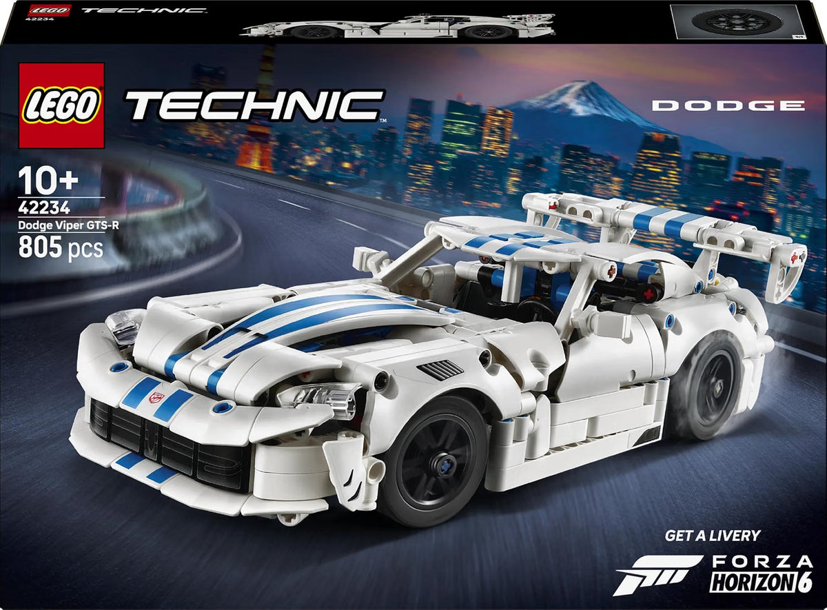 LEGO 42234  Technic Dodge Viper GTS-R Sports Car – 805-Piece Racing Car Kit, Ages 10+
