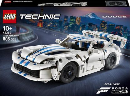 LEGO 42234  Technic Dodge Viper GTS-R Sports Car – 805-Piece Racing Car Kit, Ages 10+