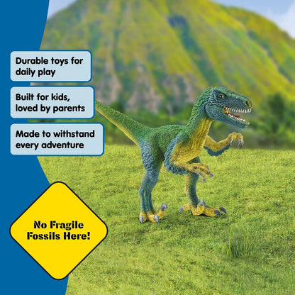 schleich Dinosaurs - Velociraptor Figurine with Movable Jaw and Arms - Realistic Raptor Dino Toy with Feathered Body and Claws - Durable Dinosaur Action...