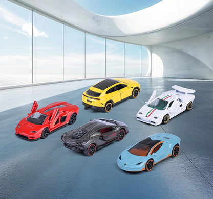 Majorette Lamborghini Die-Cast Car Set (5 Cars) | Official Lamborghini Models | Metal Body | 1:64 Scale | 3+ Years
