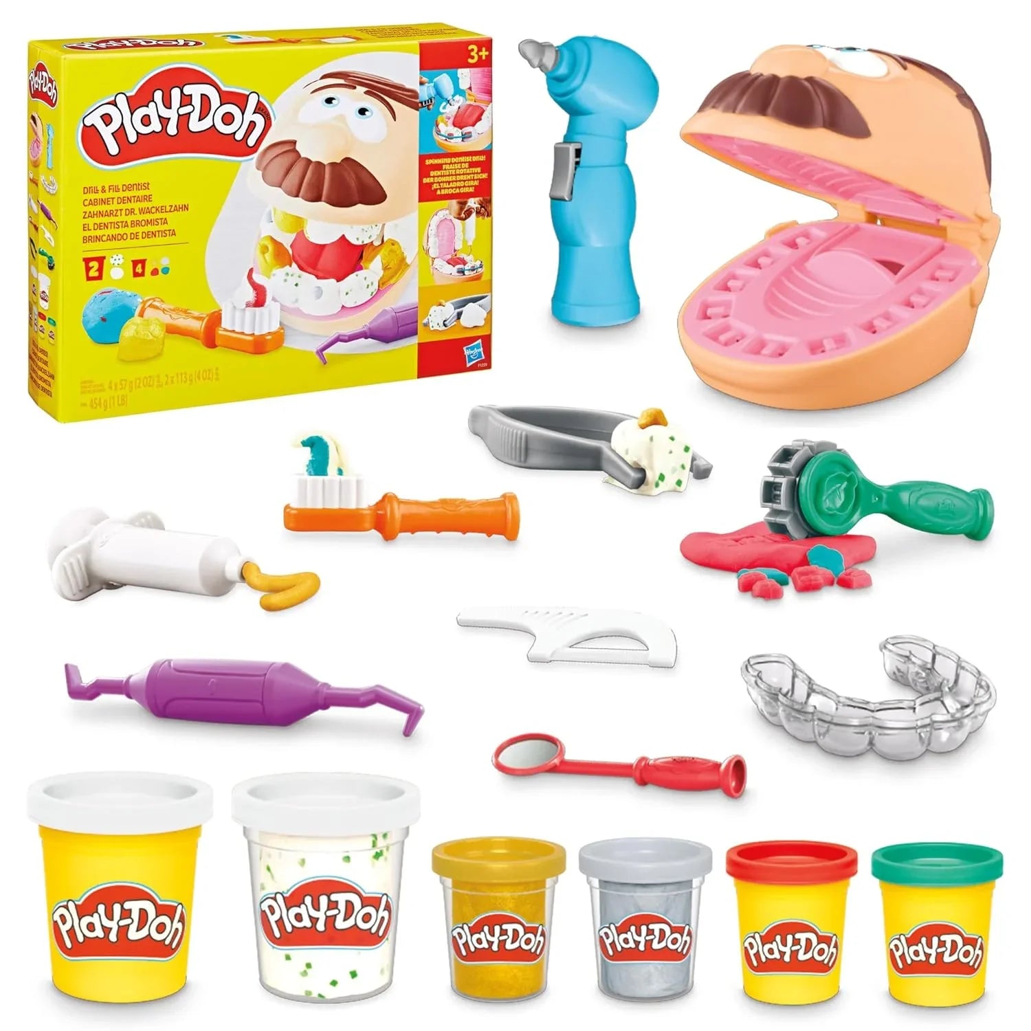 Play-Doh Fillin’ & Drillin’ Dentist Playset – Creative Tooth-Themed Fun with Tools & Non-Toxic Modeling Compound - Jaiman Toys