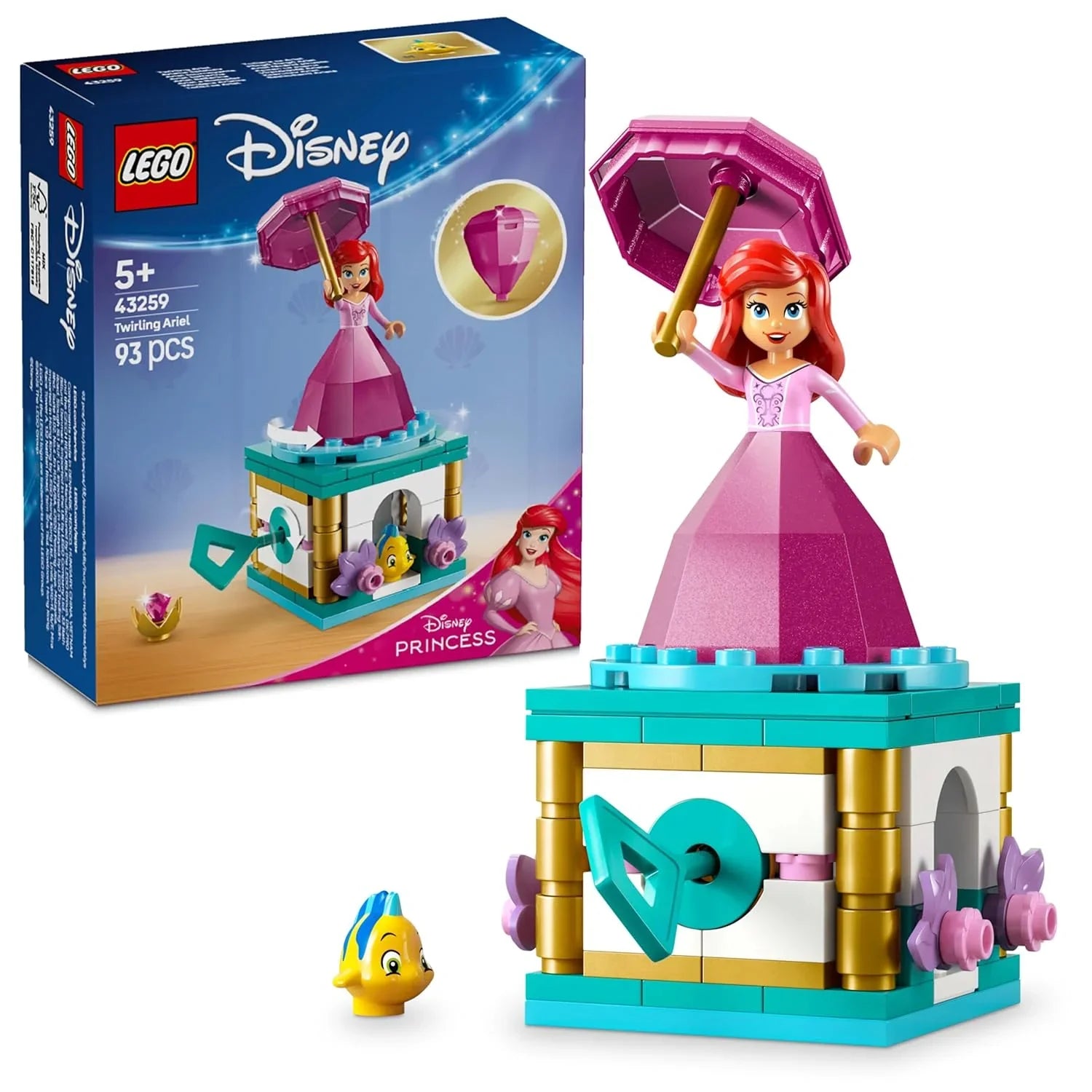 LEGO  Disney Princess Twirling Ariel Building Kit and Fantasy Toy Model 43259 Building Blocks Toys for 5+ Gift for Boys and Girls - Jaiman Toys