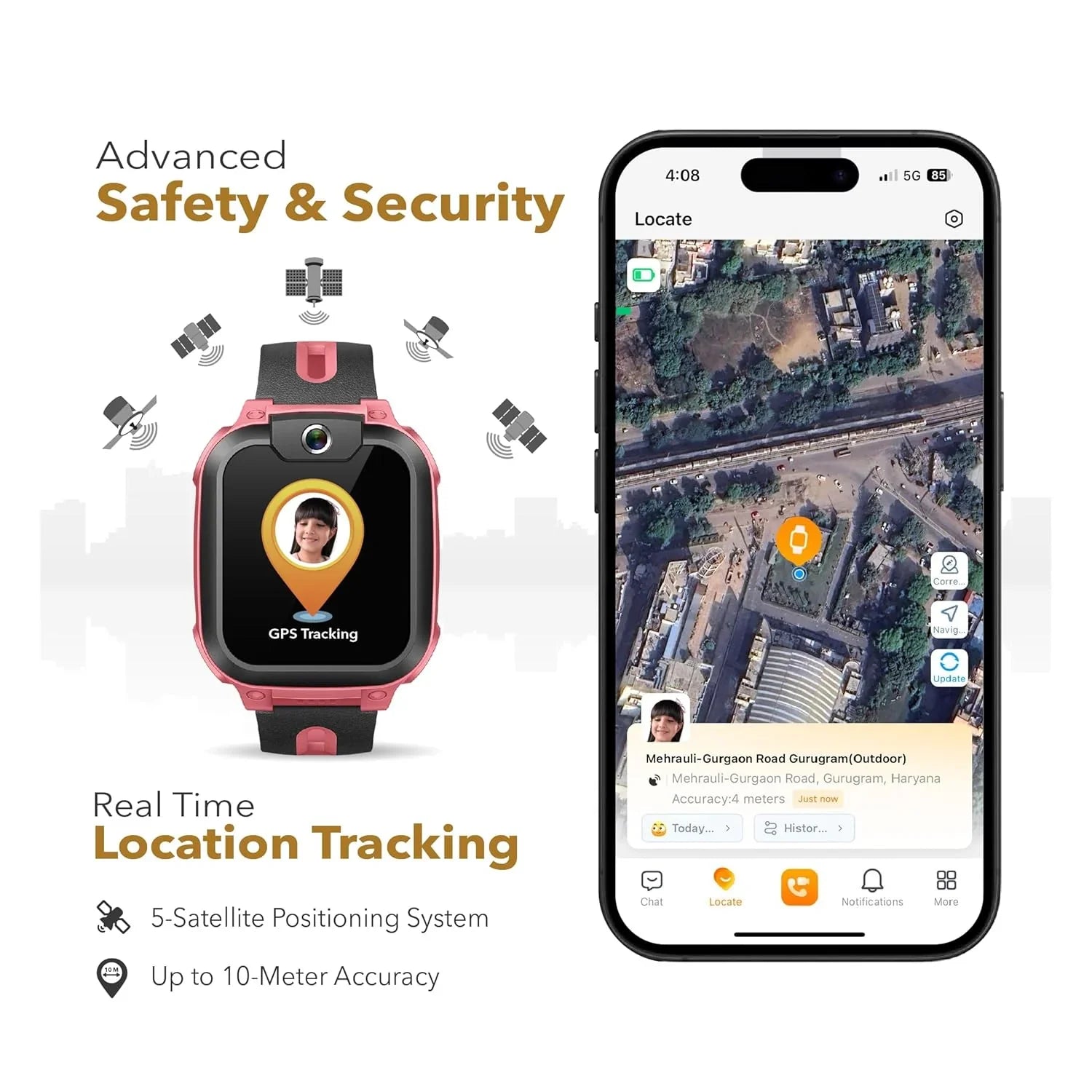 IMOO Kids Phone Watch Z1 – Kids Smart Watch with GPS Tracker, 4G Video & Voice Calls, Advanced Parental Controls, Durable Quality with IPX8 Water Resistance, SOS, for Kids (Grapefruit Red) - Jaiman Toys