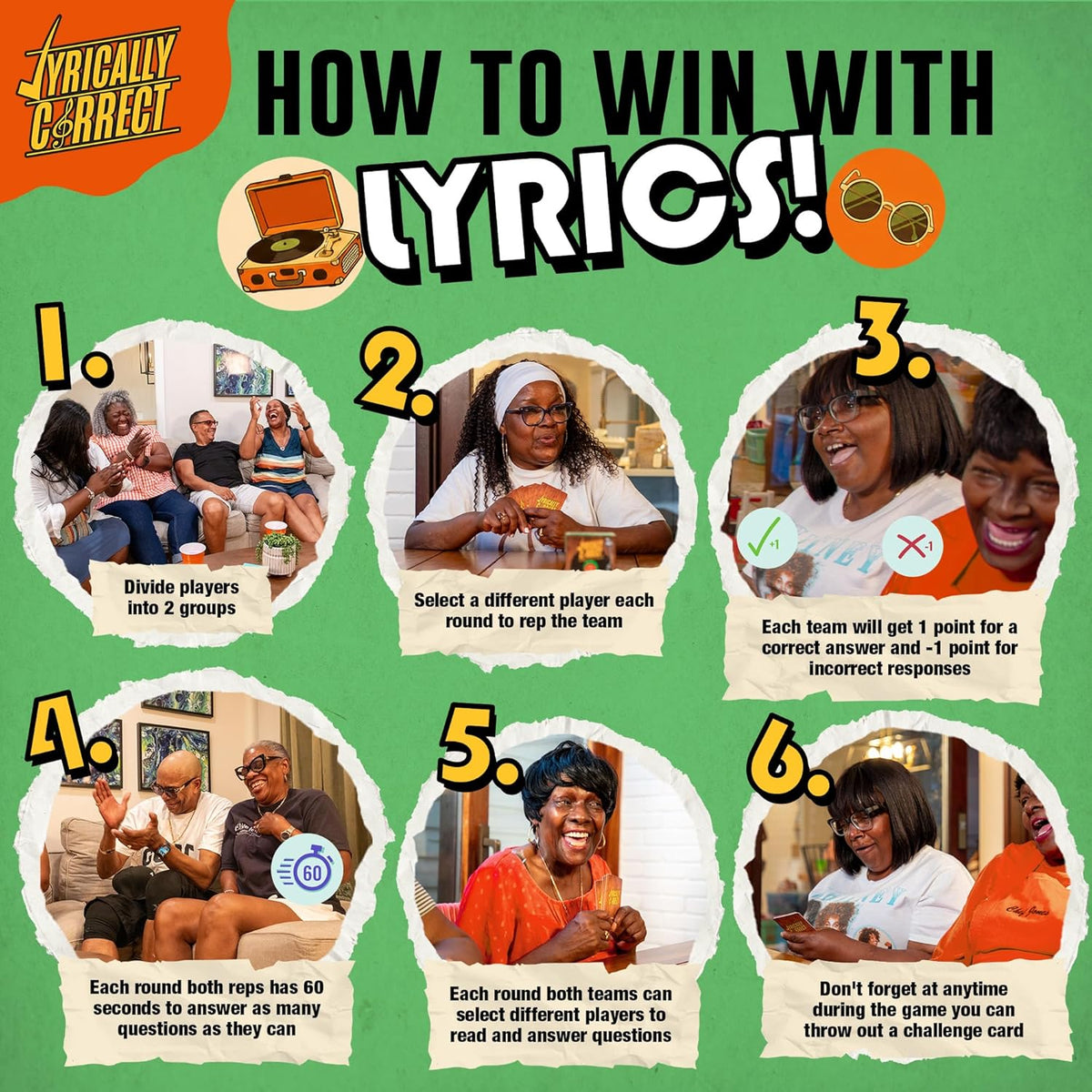 Lyrically Correct Oldies But Goodies Edition | Music Card Game Featuring Classic Hits from the 60s & 70s | Party Game for Families & Adults