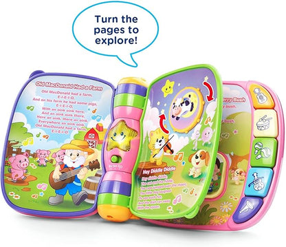 VTech Musical Rhymes Book | Interactive Learning Book with Songs, Lights, Instrument Buttons & Nursery Rhymes | Pink