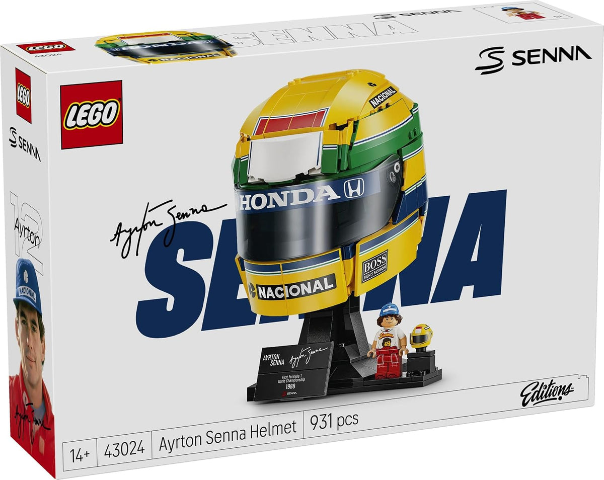 LEGO® Editions Ayrton Senna Helmet 43024 – F1® Racing Helmet Model Building Set | 931-Piece Collectible Display Model