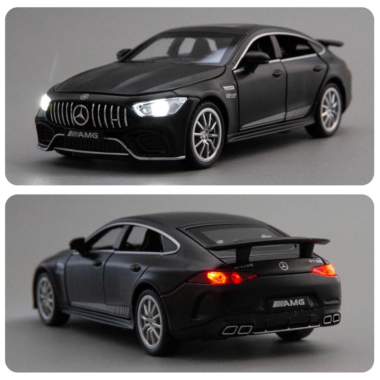 1:32 Mercedes-AMG GT63 Die-Cast Metal Toy Car – Pull Back Model with Openable Doors, Light & Sound (Blue) - Jaiman Toys