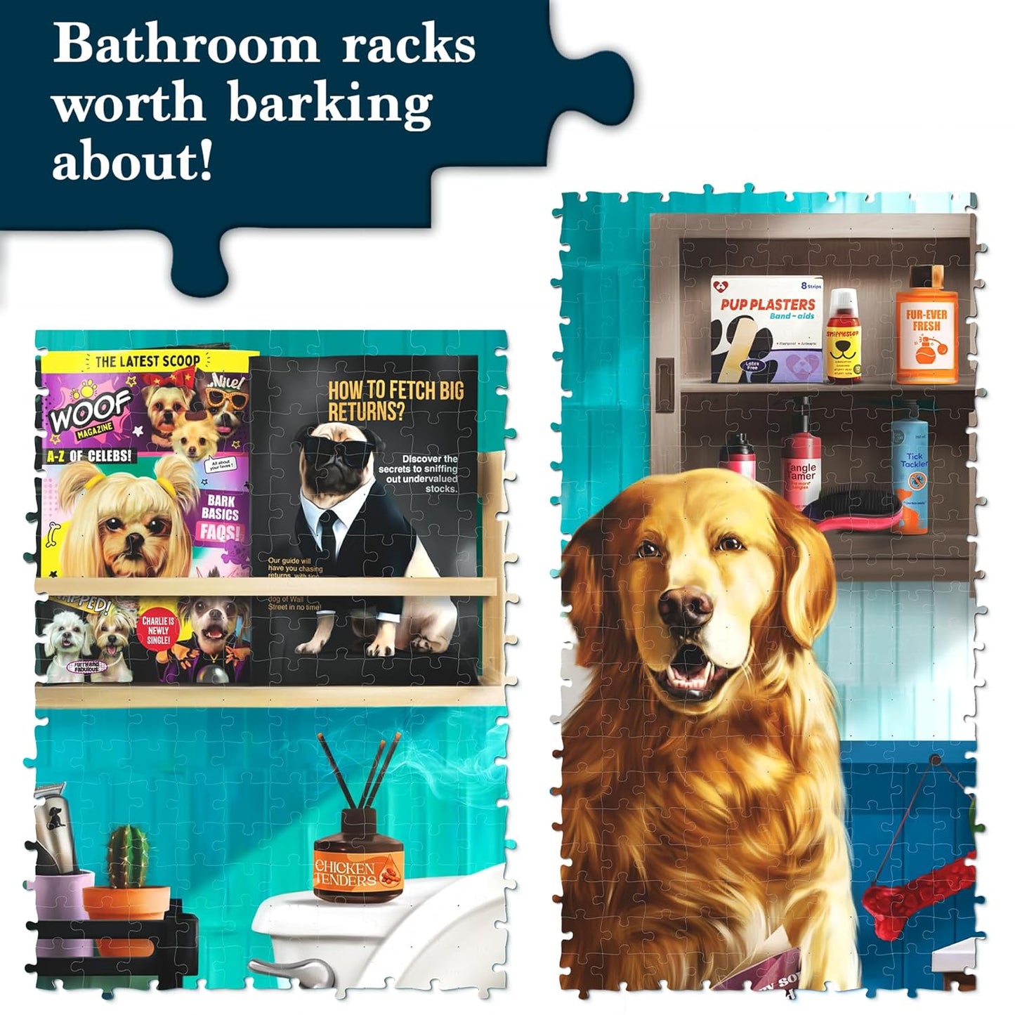 Jigsaw Puzzles for Adults and Families: The Morning Dump, 1000 Piece Puzzle, Brain-Boosting Fun for Ages 15+, Gifts for Dog Lovers (27.5" x 19.5")