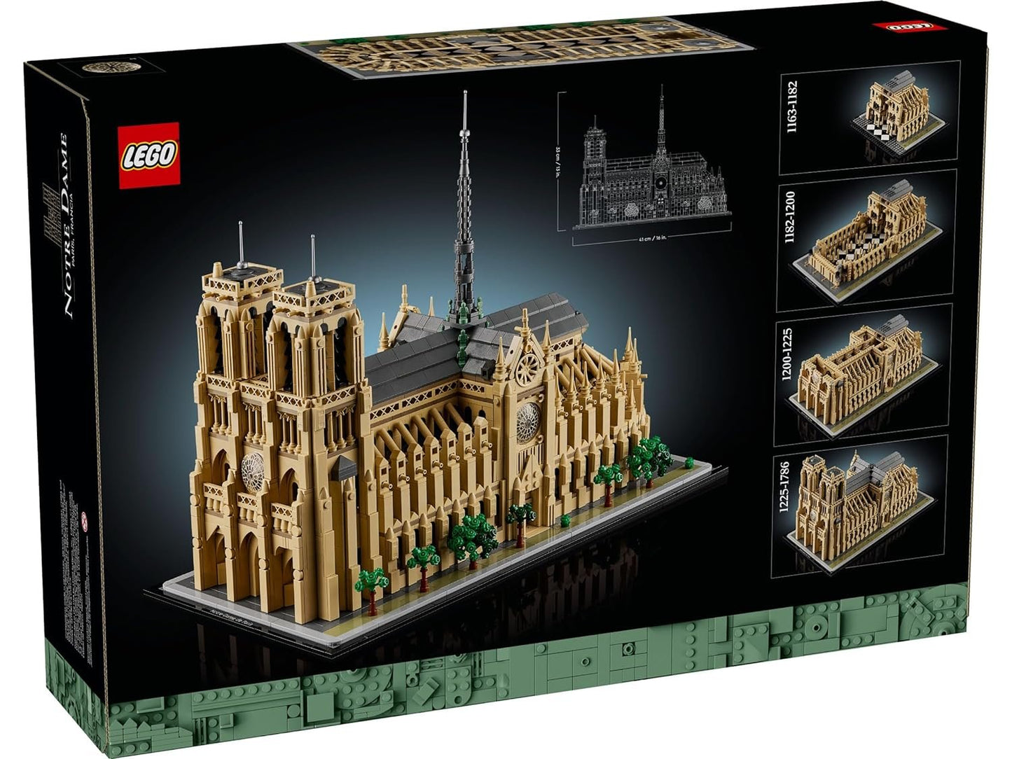 LEGO Architecture Notre-Dame de Paris Collectible Adult Souvenir from France Gift for Globetrotters and All History and Art Enthusiasts Architectural Model Kits 21061