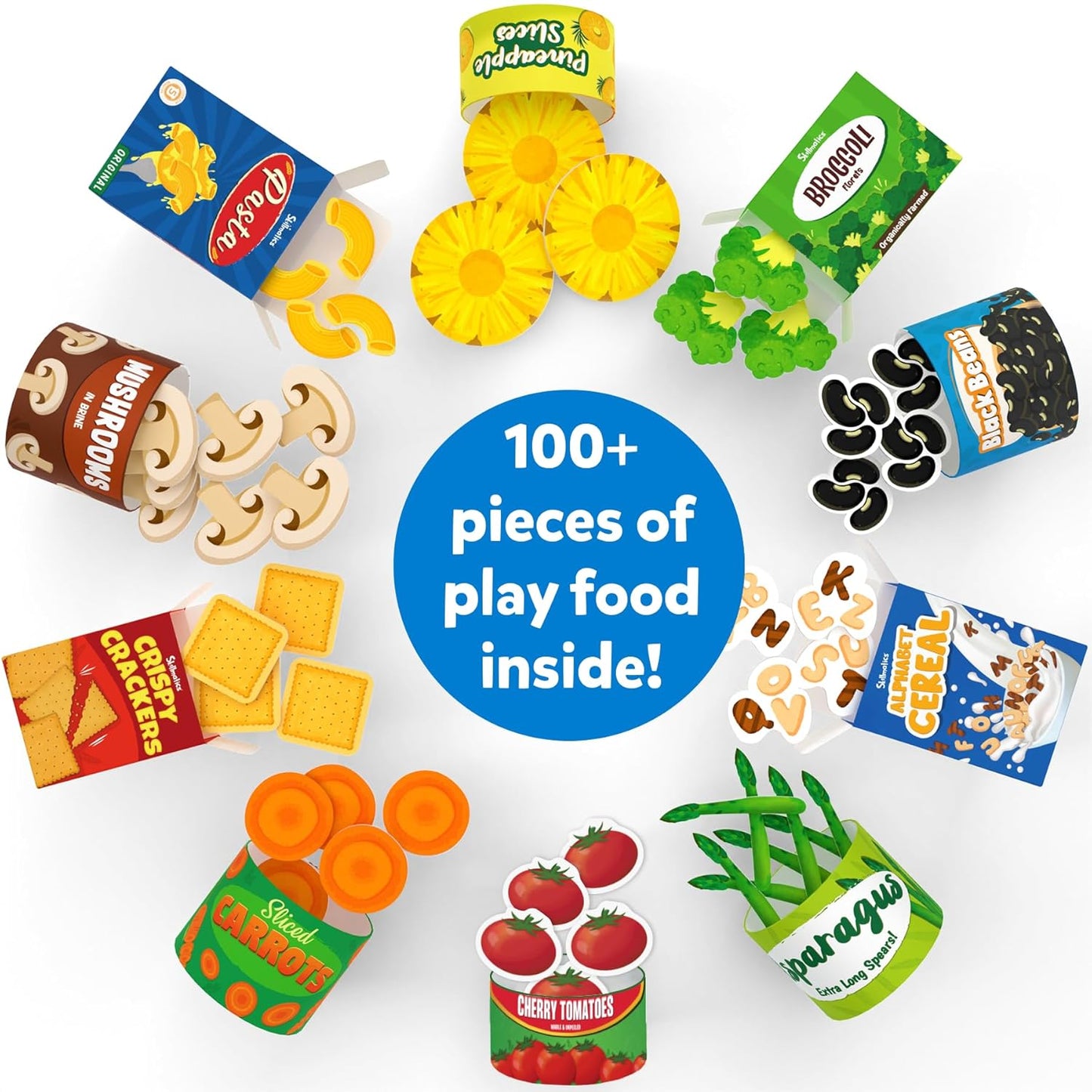 Skillmatics Grocery Set - 100+ Pieces, Play Foods, Realistic Pretend Play Toys, Kids Kitchen Set, Gift for Girls & Boys Ages 3, 4, 5 & Up