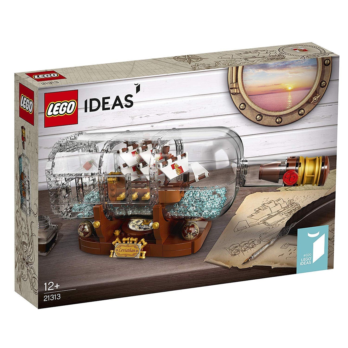 LEGO 21313 Ideas Ship in a Bottle Building Set for Adults – Collectible Nautical Display Model (962 Pieces)