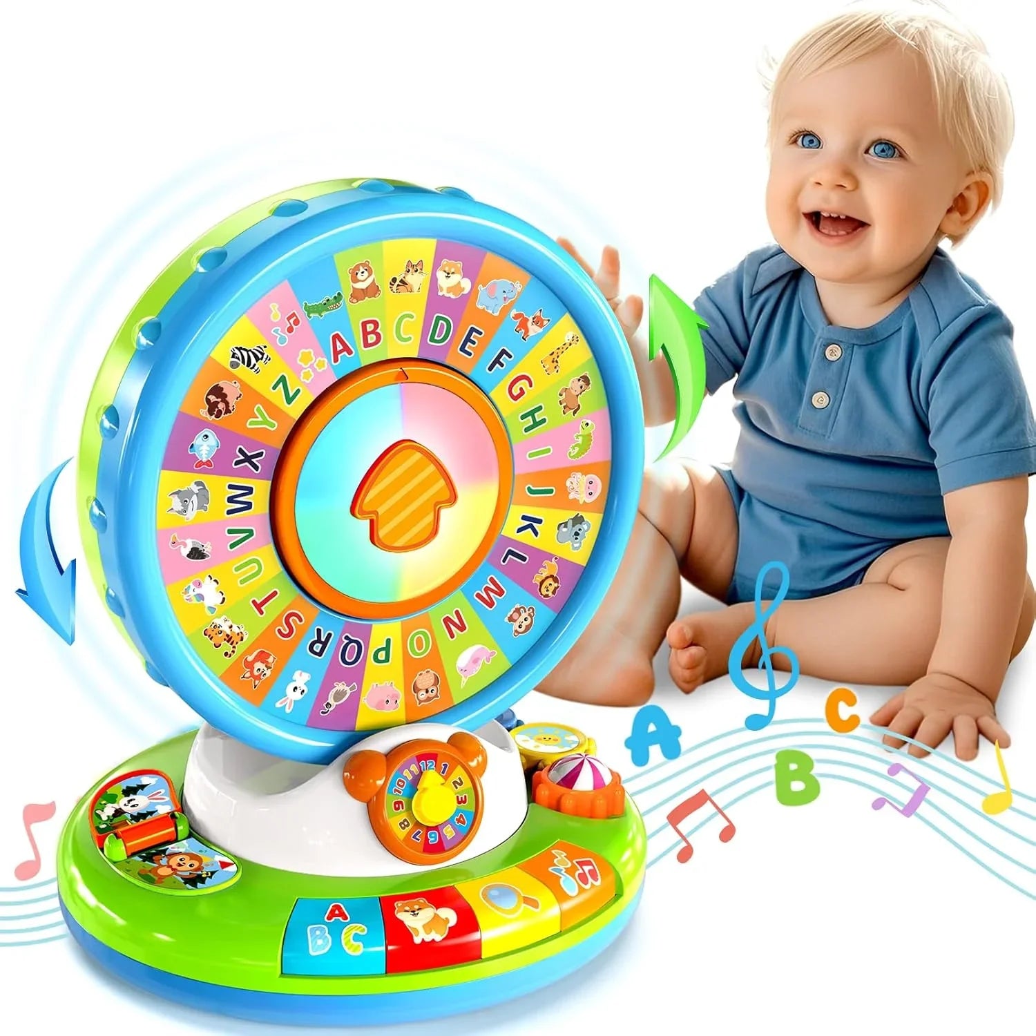Musical Spin & Sing Alphabet Zoo Infant Toys– Interactive Learning Toy for Toddlers Ages 6–18 Months | Educational Gift for Baby Boys & Girls (1–3 Years) - Jaiman Toys