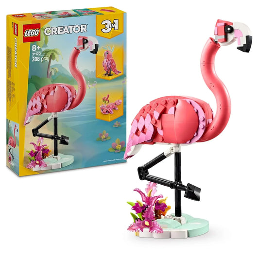 LEGO Creator 3in1 Wild Animals: Pink Flamingo Animal Toy Playset 31170 Building Blocks Toys for 8+ Gift for Boys and Girls - Jaiman Toys