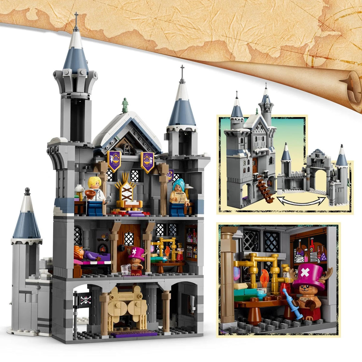 LEGO 75645 ONE PIECE Battle at Drum Castle – Castle Playset with Luffy, Nami, Sanji, Vivi, Chopper & Wapol, Ages 9+