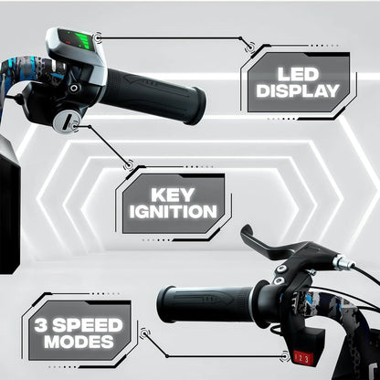 Uboard Blue 3-Wheel Drifter for Kids 6+: LED Lights, Bluetooth Front Disc Brakes - Jaiman Toys