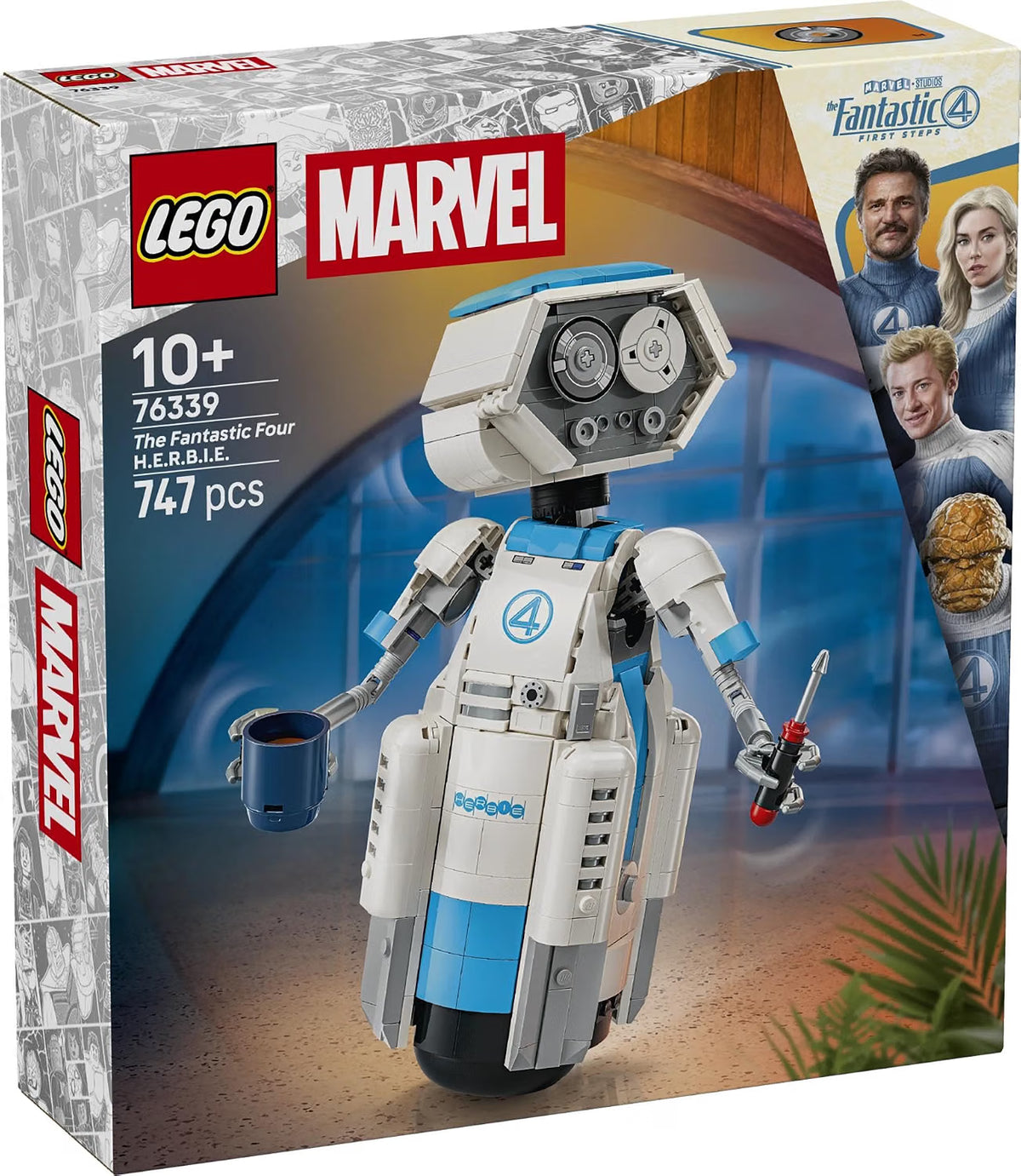 LEGO 76339 Marvel Fantastic Four H.E.R.B.I.E. – Posable Robot Building Set, 747 Pieces, Ages 10+
